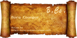 Bors Csongor névjegykártya