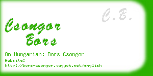 csongor bors business card